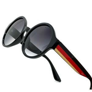 Round Sunglasses Retro Style Designer Fashion Shades Black Red Gold Luxury Style